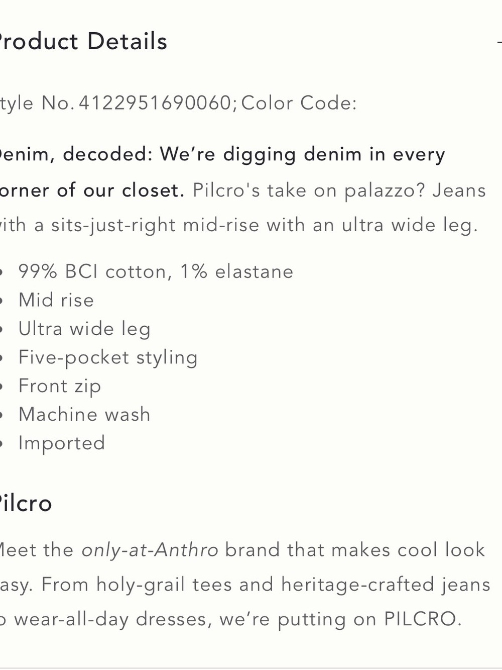 Pilcro Wide-Leg High-Rise Black Denim Jeans - Picture 6 of 11
